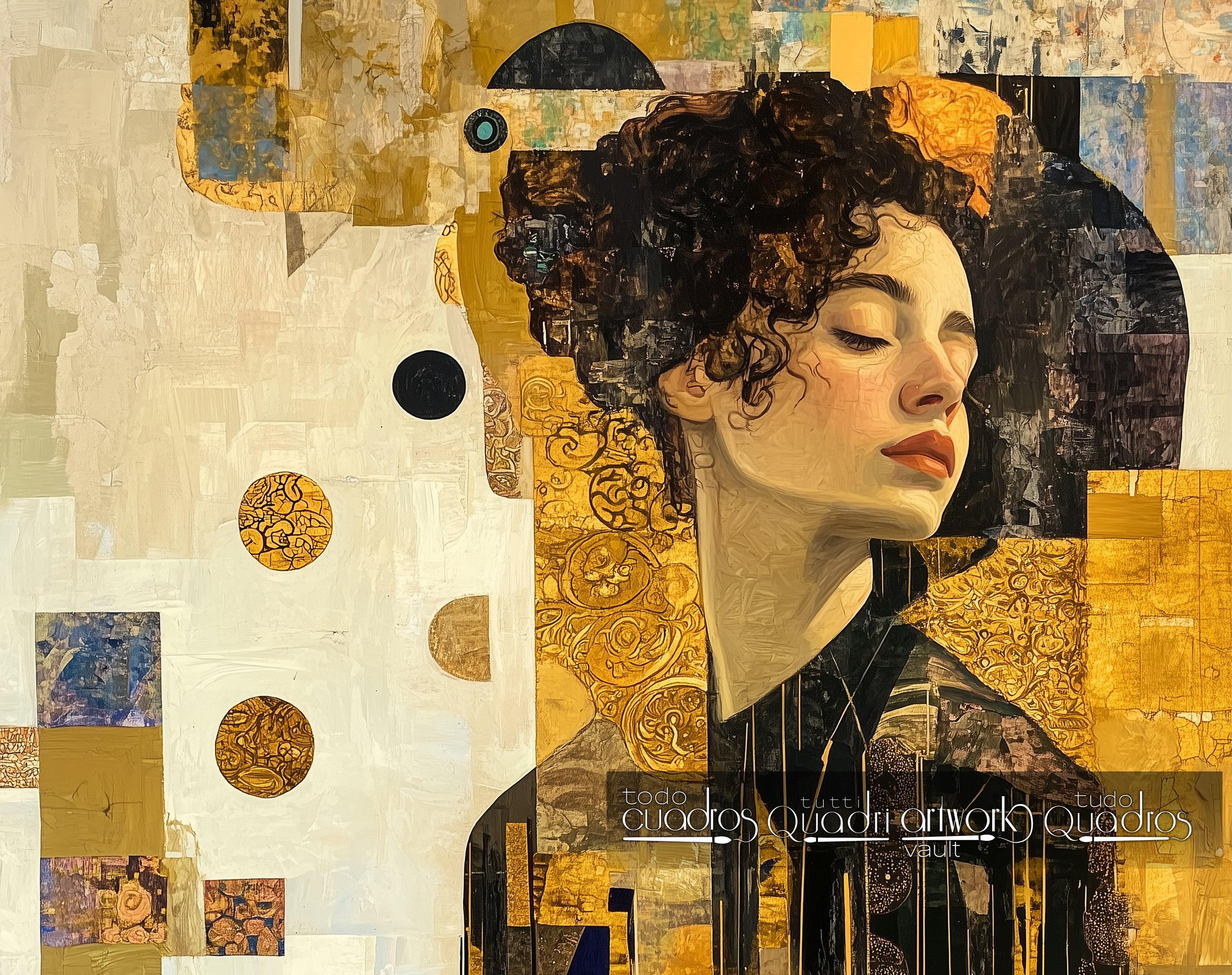 Retrato en oro, estilo Klimt